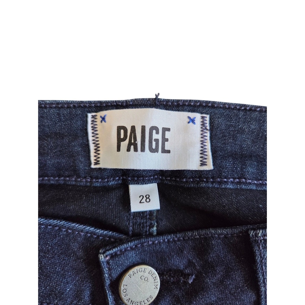 PAIGE Verdugo Ultra Skinny High Rise Jeans Dark Indigo Blue Size 28 - Picture 4 of 4